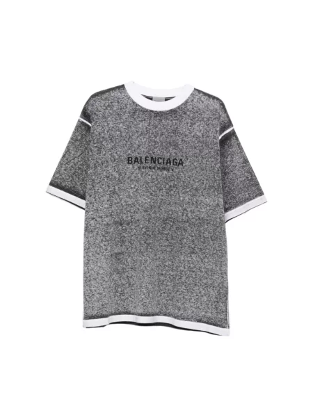 Koszulka Balenciaga z nadrukiem szara