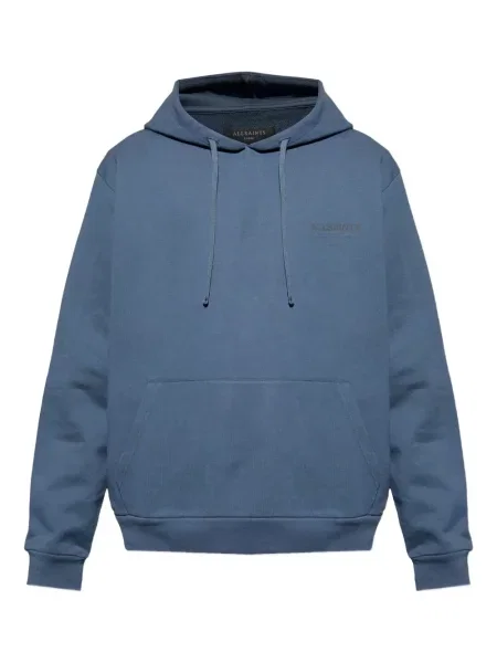 Hanorac cu glugă Allsaints cu imagine albastru