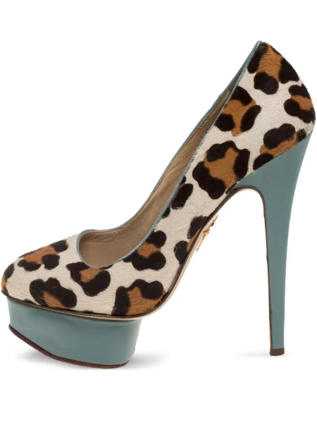 Pantofi cu toc Charlotte Olympia cu platformă cu imagine cu model leopard maro