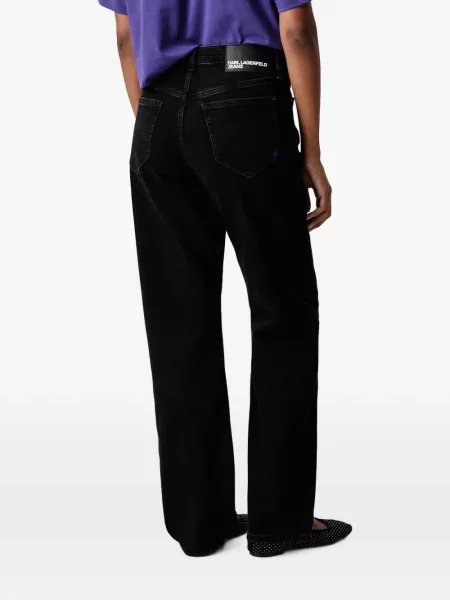 Дънки straight leg Karl Lagerfeld Jeans с автограф черно