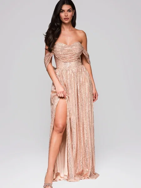 Rochie de seară Edoti de costum roz