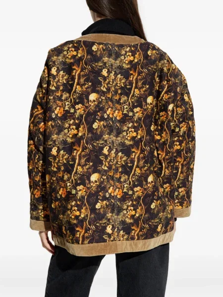 Geacă R13 cu model floral cu imagine maro