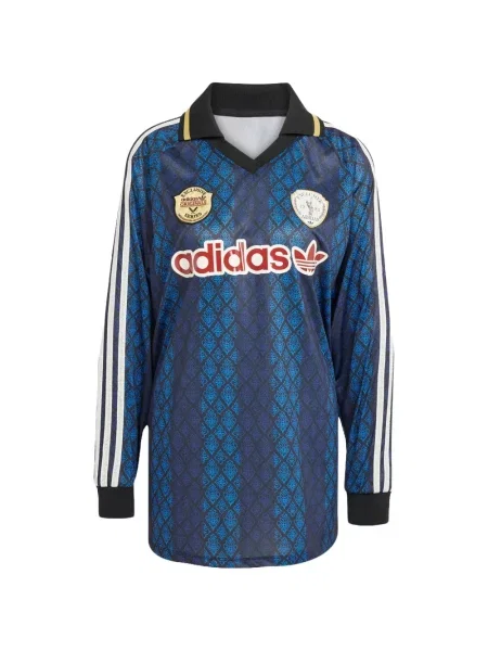 Lung tricou Adidas din piele de căprioară negru