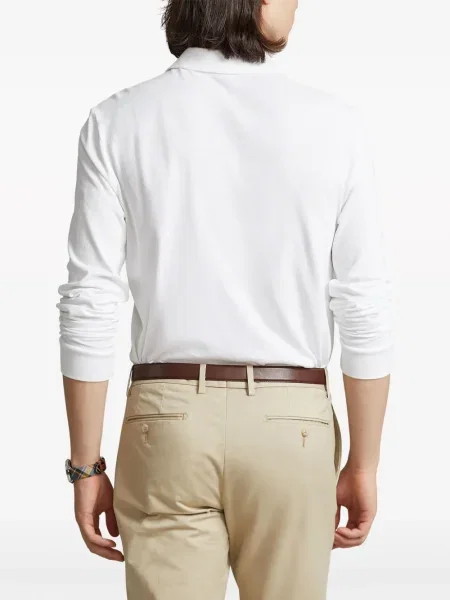 Дълго поло тениска Polo Ralph Lauren бродирана синьо