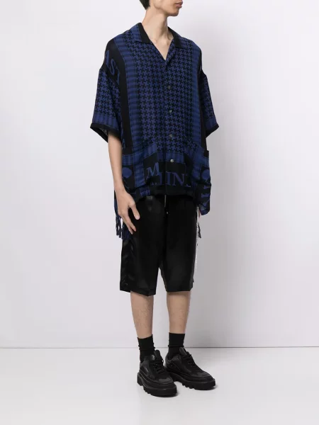 Риза Mastermind World с принт синьо