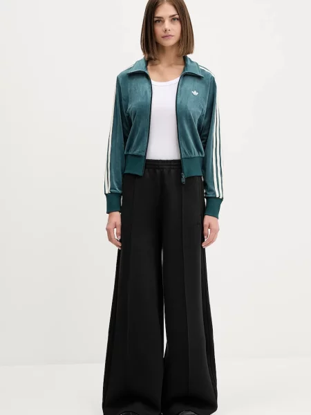 Велюрова кофта adidas Originals Fb Liberty Tt з аплікацією зелений