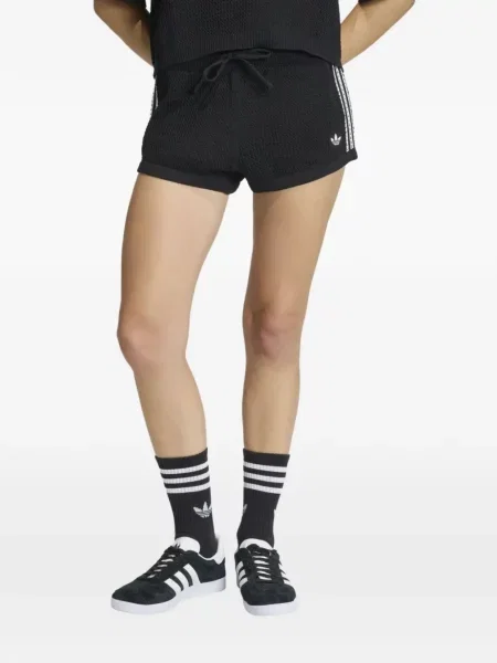 Pantaloni scurți Adidas Spezial cu șireturi din dantelă negru