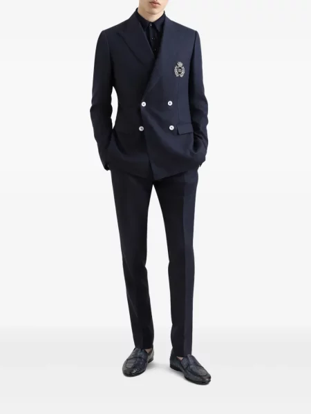 Pantaloni Dolce & Gabbana de lână albastru