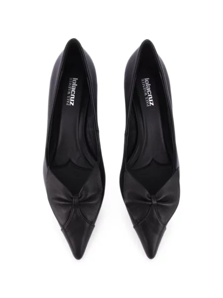 Pantofi cu toc Lola Cruz cu funde negru