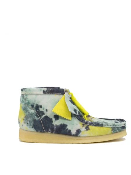 Tie dye botki Clarks skórzane wiązane