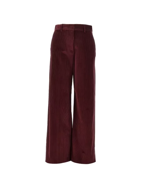 Pantaloni Weekend Max Mara de catifea cord roșu