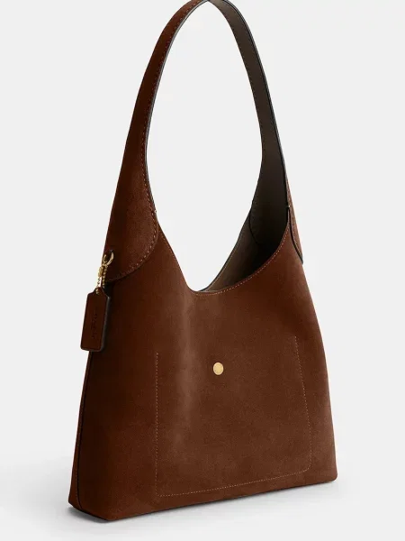 Coach női velúrbőr táska Brooklyn Shoulder Bag 28 barna
