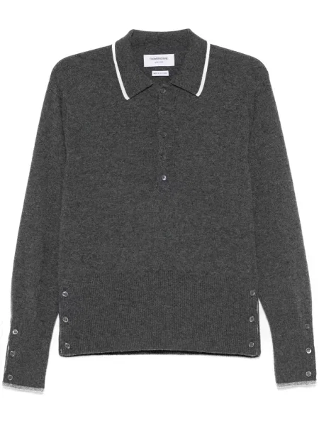 Polo Thom Browne din cașmir gri