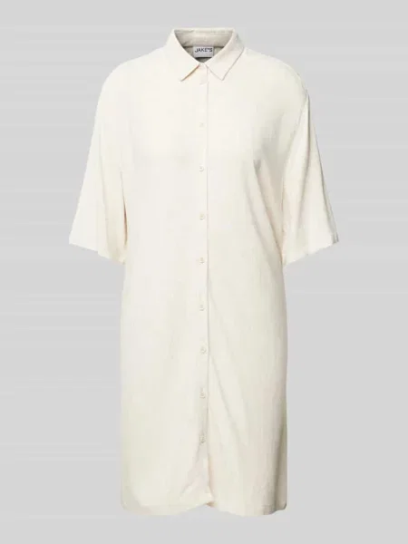 Sukienka koszulowa o długości do kolan z rękawem o dł. Jake*s Casual beżowa