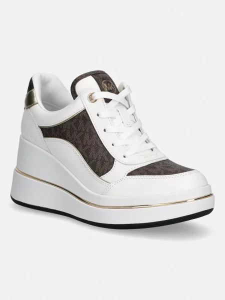 Tenisky MICHAEL Michael Kors Emmy Wedge Trainer bílé