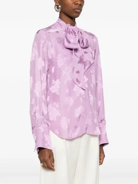 Cămașă La Doublej cu model floral cu imagine violet
