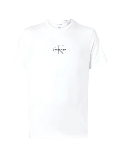 Calvin Klein Jeans Marškinėliai pilka / juoda balta