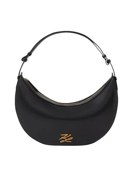 Karl Lagerfeld torebka rogal skórzana K/AUTOGRAPH czarna