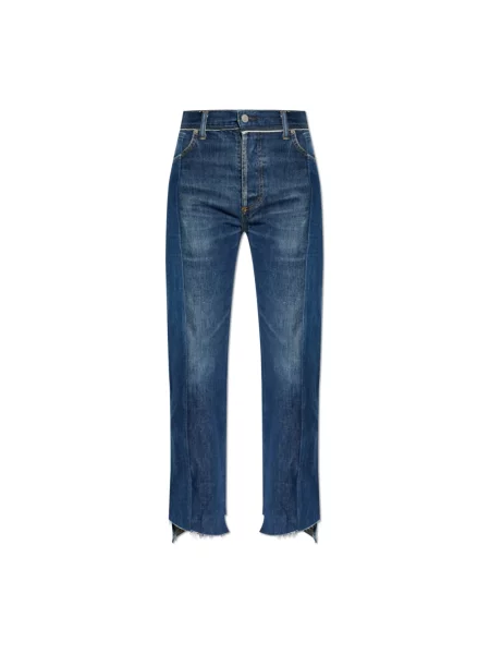 Vetements Iconic Cut-up jeansy straight niebieskie
