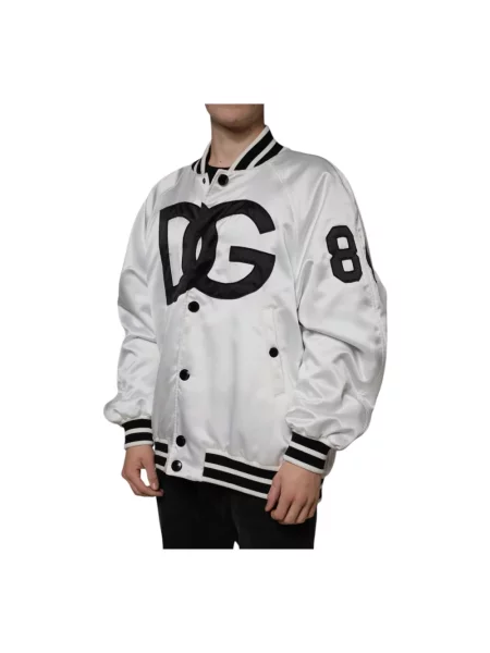 Kurtka bomber Dolce And Gabbana z logo biały