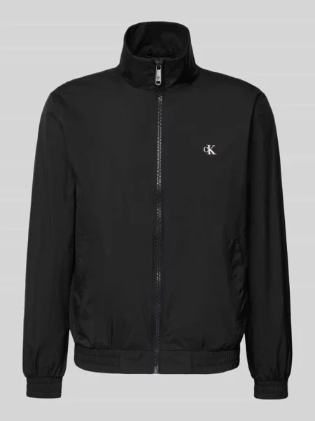 Kurtka treningowa z logo i stójką Calvin Klein Jeans czarna