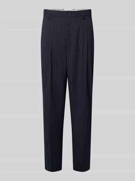 Spodnie materiałowe z kantami model GRANT' Casual Friday granatowe