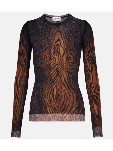 Top Jean Paul Gaultier din tul negru