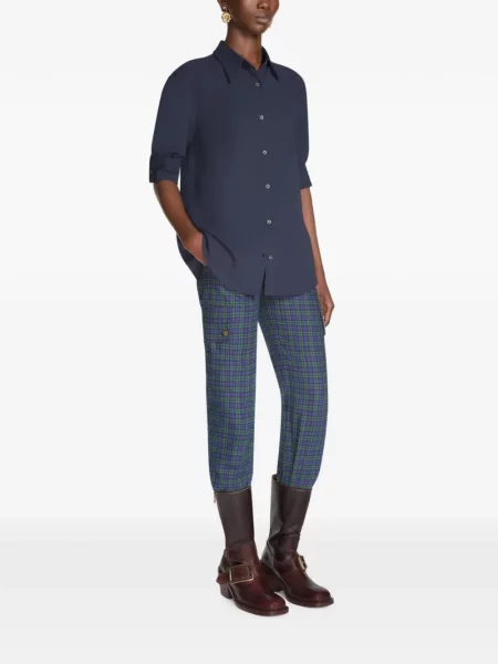 Cămașă Dries Van Noten din crep albastru
