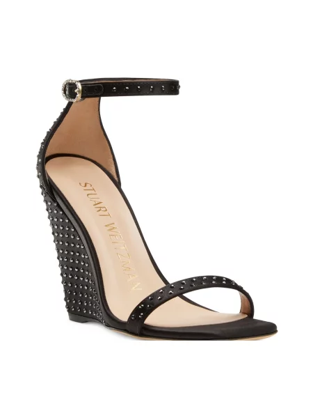 Sandały Stuart Weitzman na koturnie czarne