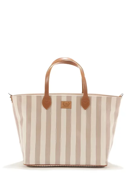 La Millou torba STRIPES BEIGE beżowa