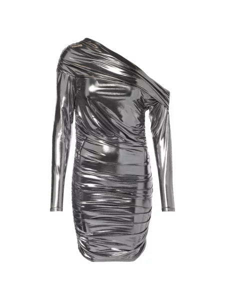 Rochie mini The Sei cu volane asimetrică gri