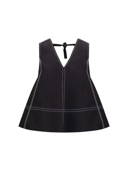 Top Ganni w kształcie litery A czarny