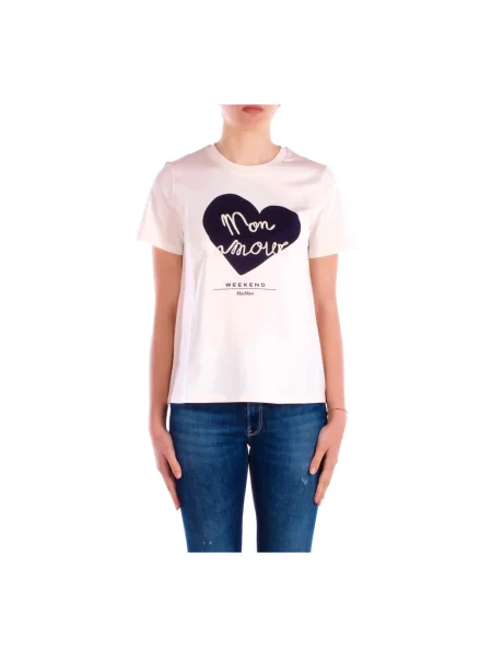 T-shirt z nadrukowanym motywem i logo model ‘TEIERA’ Max Mara Weekend biała
