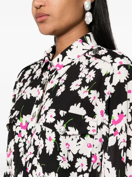Cămașă Msgm cu model floral cu imagine negru