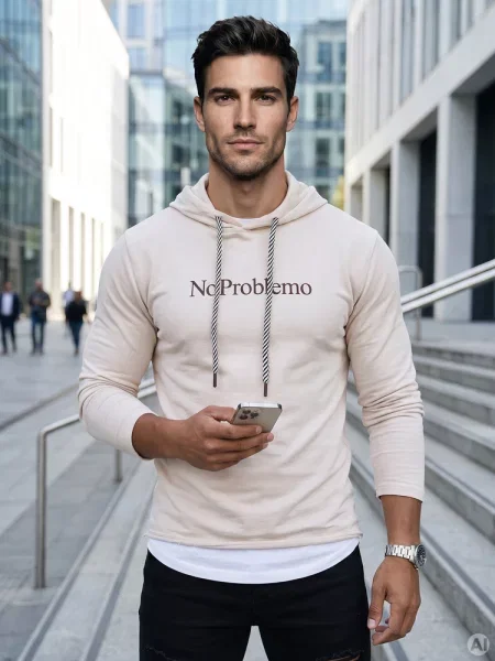 Bluza z kapturem kamelowa Dstreet