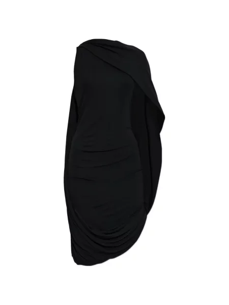 Rochie midi Alexander Wang asimetrică drapată negru