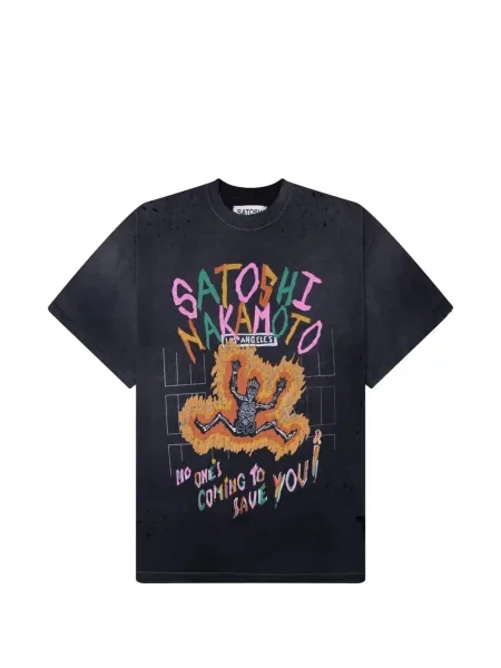 Tricou Satoshi Nakamoto zdrențuiți negru