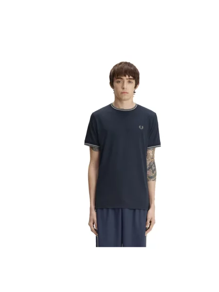 Koszulka Fred Perry ze sznurkiem niebieska