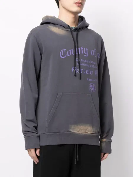 Mikina s kapucí Marcelo Burlon County Of Milan s potiskem šedá