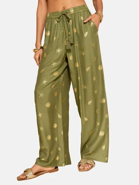 Love & roses Pantaloni / oliv auriu