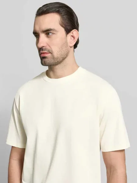 Oversized T-shirt z okrągłym dekoltem Lindbergh biała