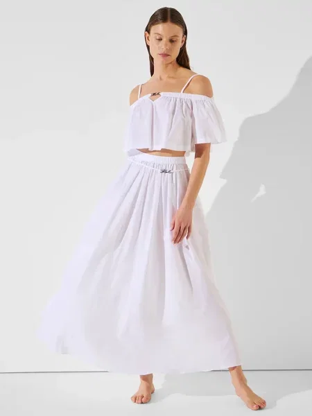 Karl Lagerfeld fustă din maxi evazati alb