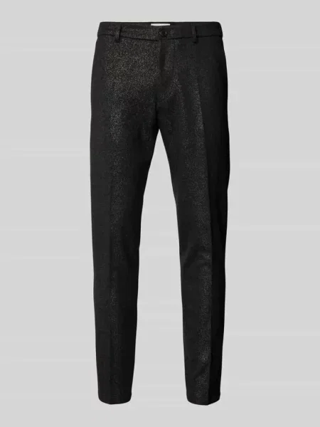 Spodnie materiałowe o kroju slim fit ze szlufkami na pasek model ‘AJEND’ Drykorn czarne