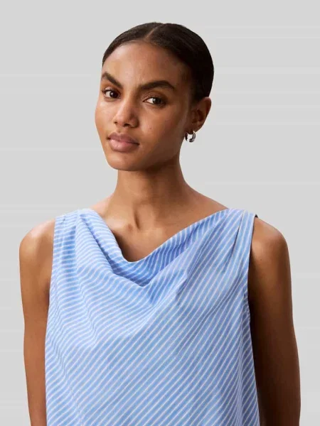 Bluzka bez rękawów o kroju relaxed fit z czystej bawełny Calvin Klein Womenswear