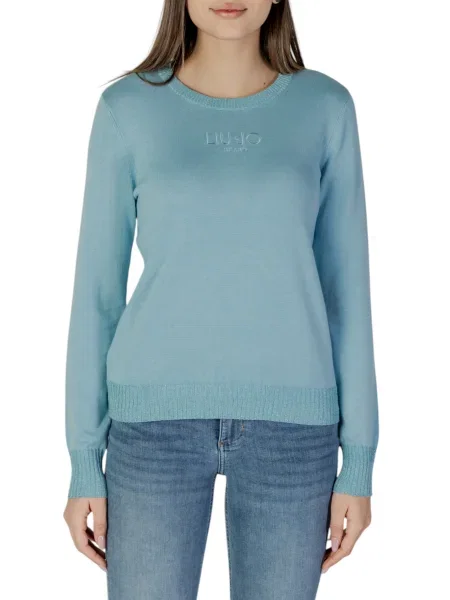 Dzianinowy sweter Liu Jo niebieski