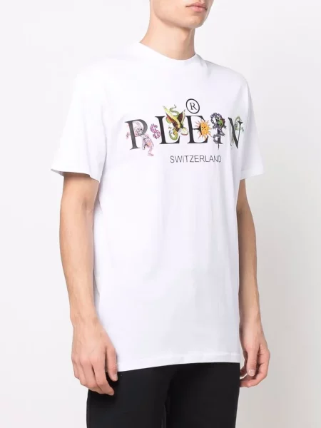 Tricou grafic Philipp Plein cu imagine alb