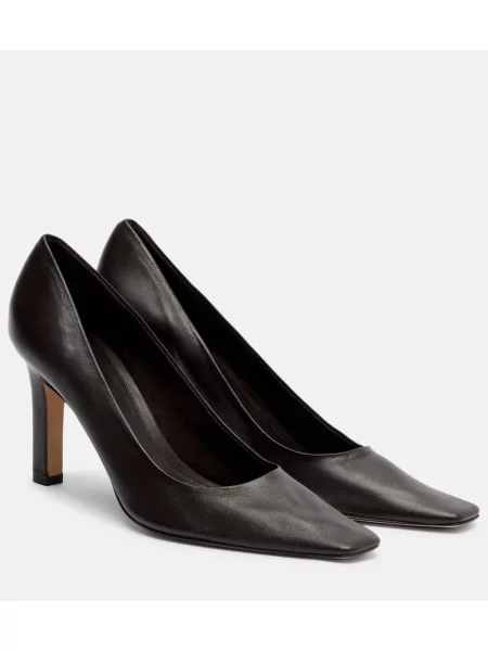 Pantofi cu toc The Row din piele maro