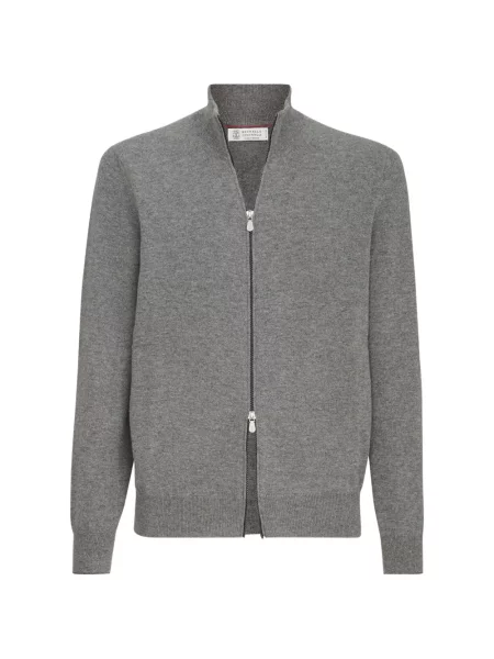 Cardigan Brunello Cucinelli din cașmir gri