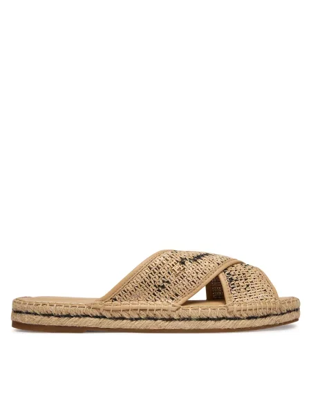 Šľapky Tommy Hilfiger Raffia TH béžová