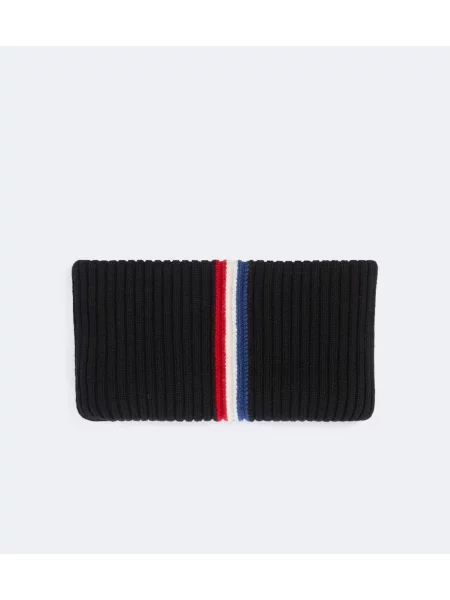 Vlněný šál Moncler Grenoble s autogramem černý